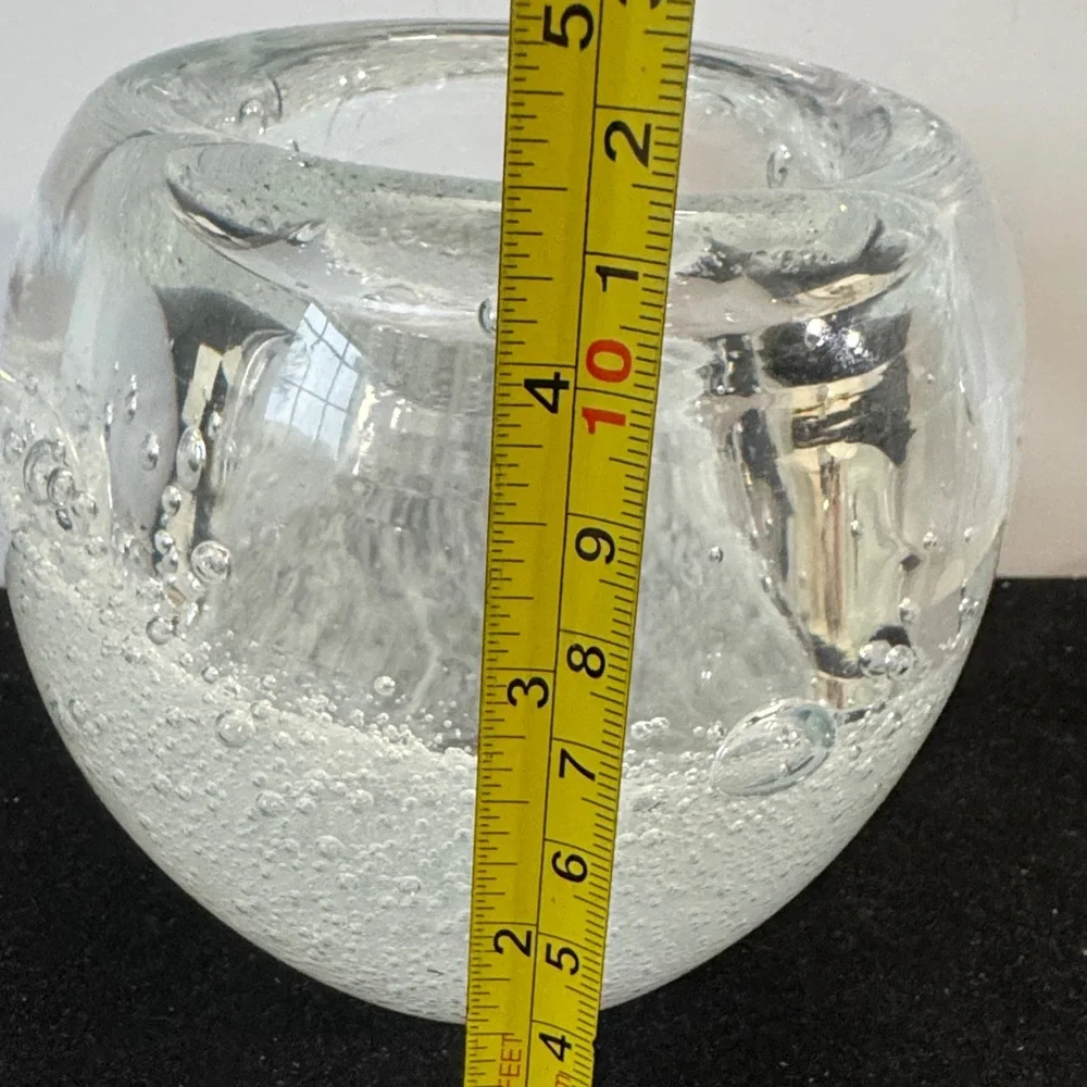 Vintage Sommerso style art glass votive candle holder (heavy)